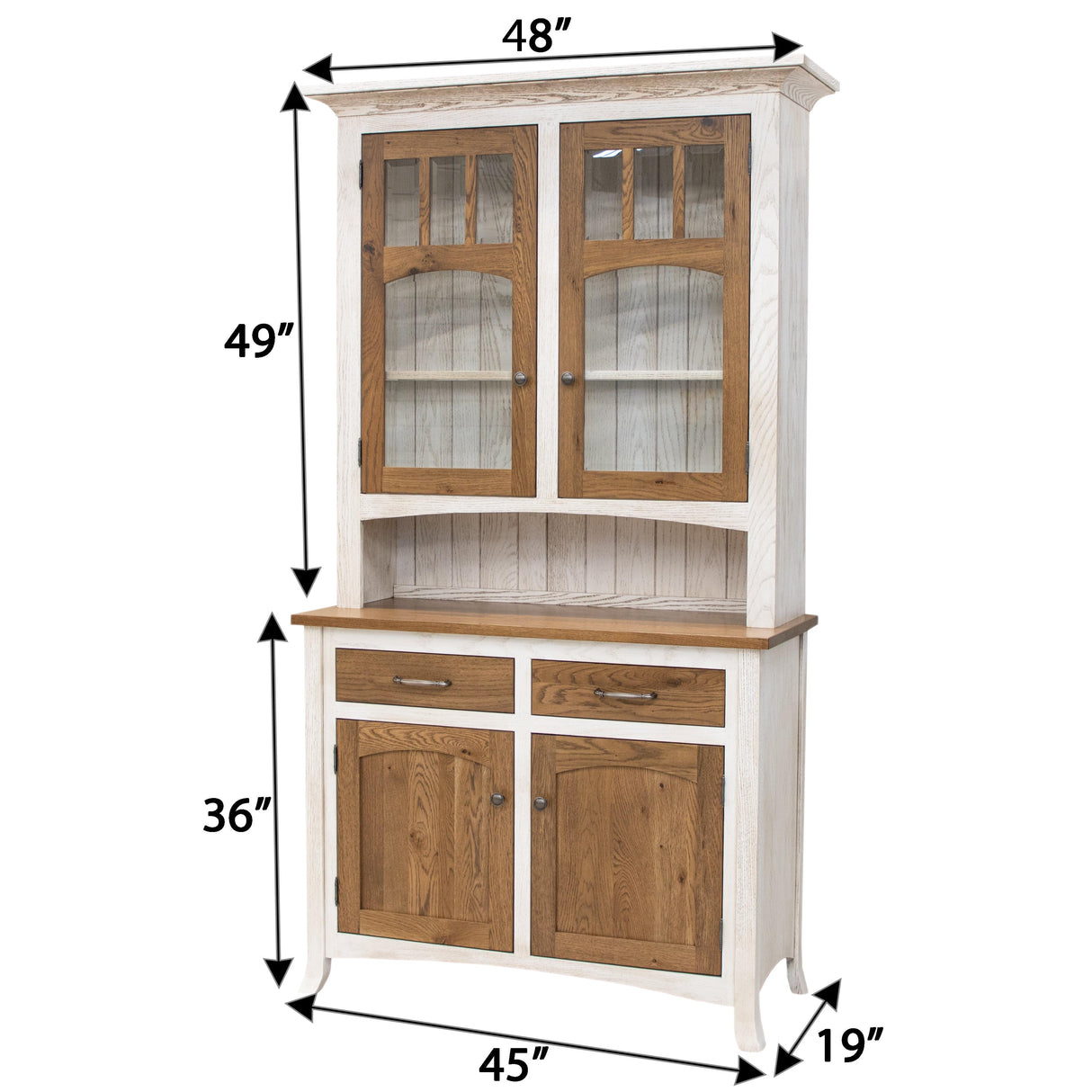 Biltmore White & Wood Hutch - 2-Door | O-CS&RWO-CO