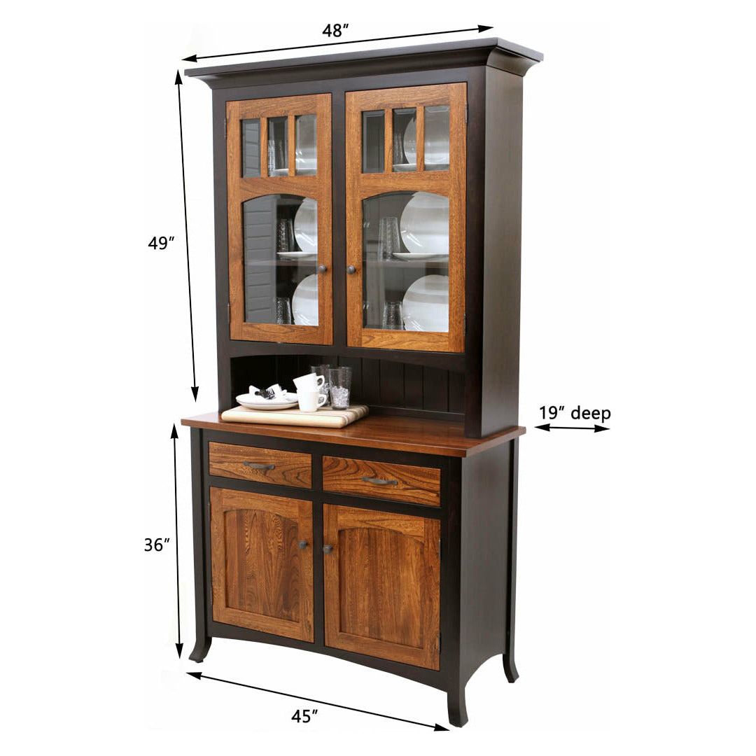 Biltmore Black & Wood Hutch - 2-Door | M-EB&E-MC