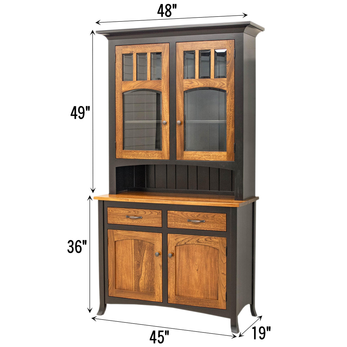 Biltmore Black & Wood Hutch - 2-Door | M-EB&E-MC