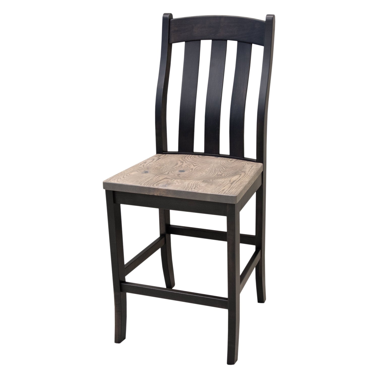 Fostoria Black & Wood 24" Stationary Bar Stool | M-DK&RWO-GRB