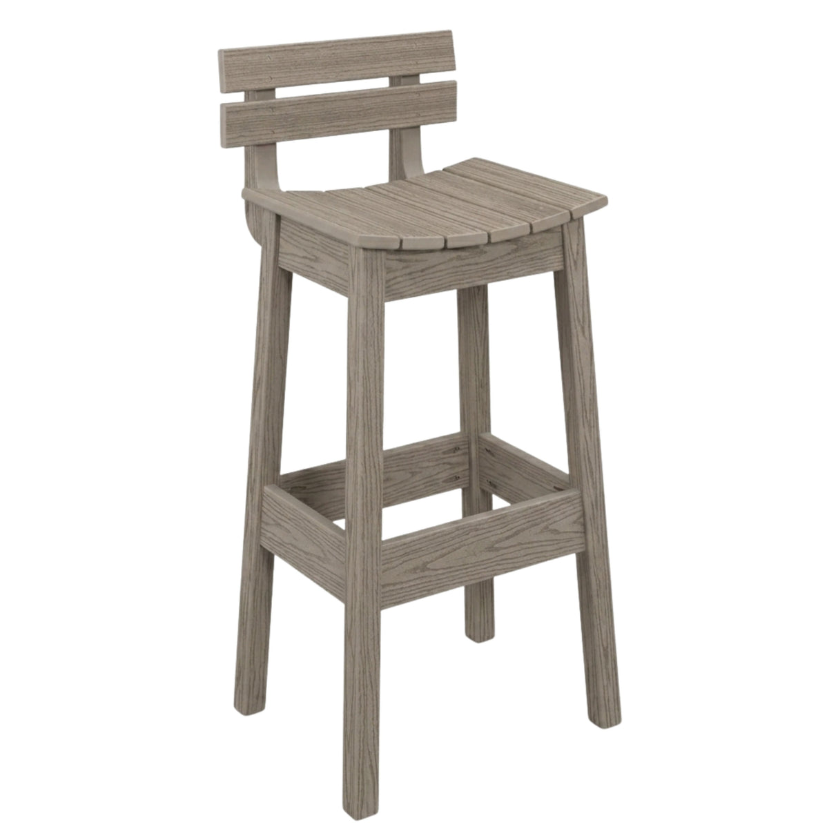 Outdoor Bar Stool with Back Poly Amish Classic - Coastal Gray
