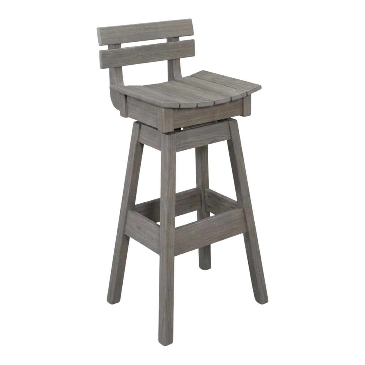 Outdoor Swivel Bar Stool with Back Poly Amish Classic - Driftwood Gray