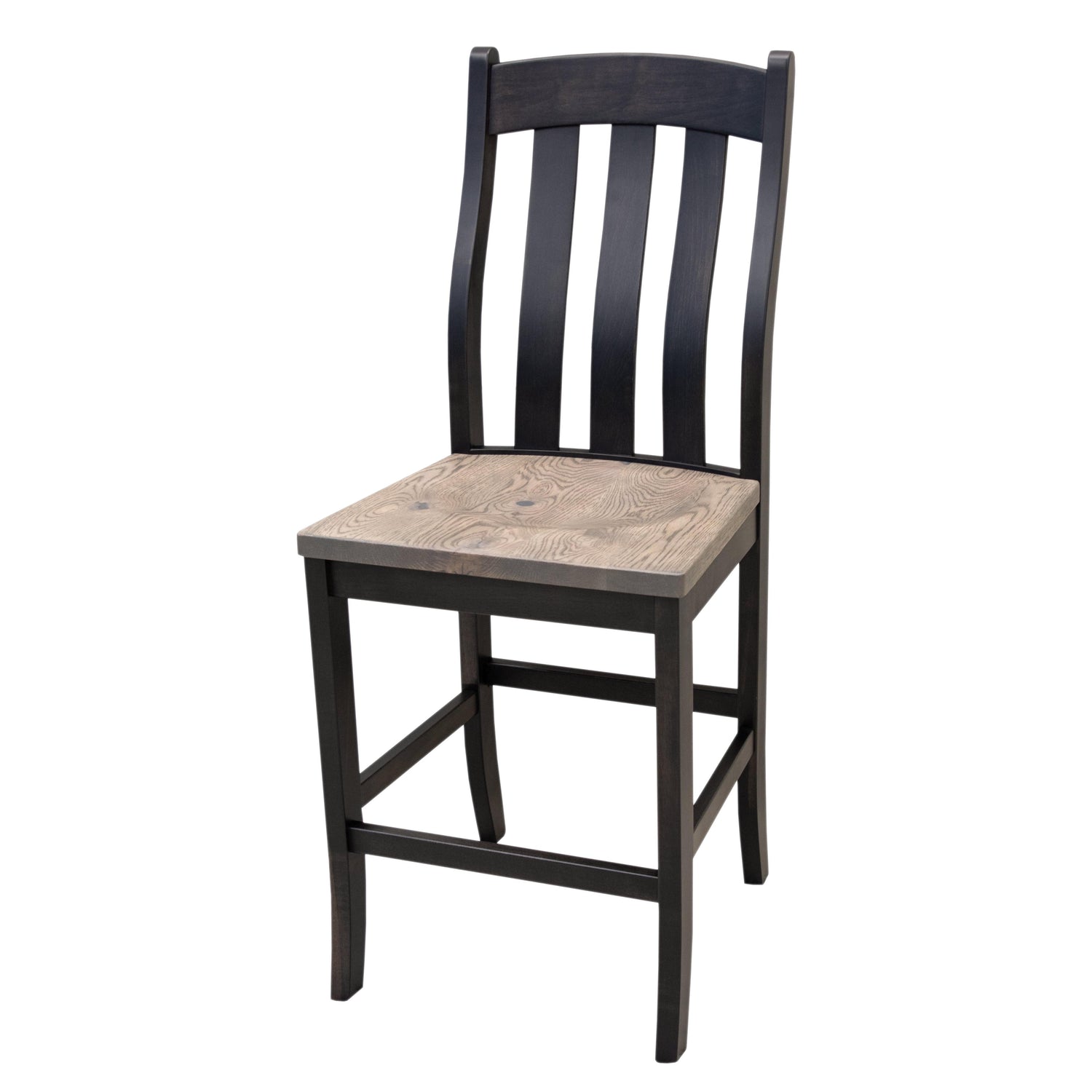 Fostoria Black & Wood 24" Stationary Bar Stool | M-DK&RWO-GRB