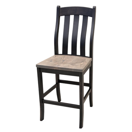 Fostoria Black & Wood 24" Stationary Bar Stool | M-DK&RWO-GRB