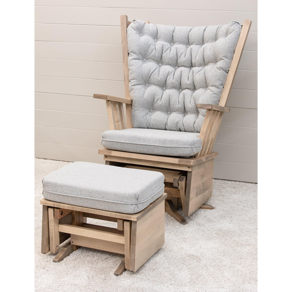Mission Maple Wood Swivel Glider Rocker & Ottoman | DS-4275-K
