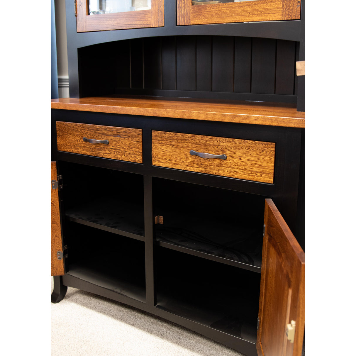 Biltmore Black & Wood Hutch - 2-Door | M-EB&E-MC