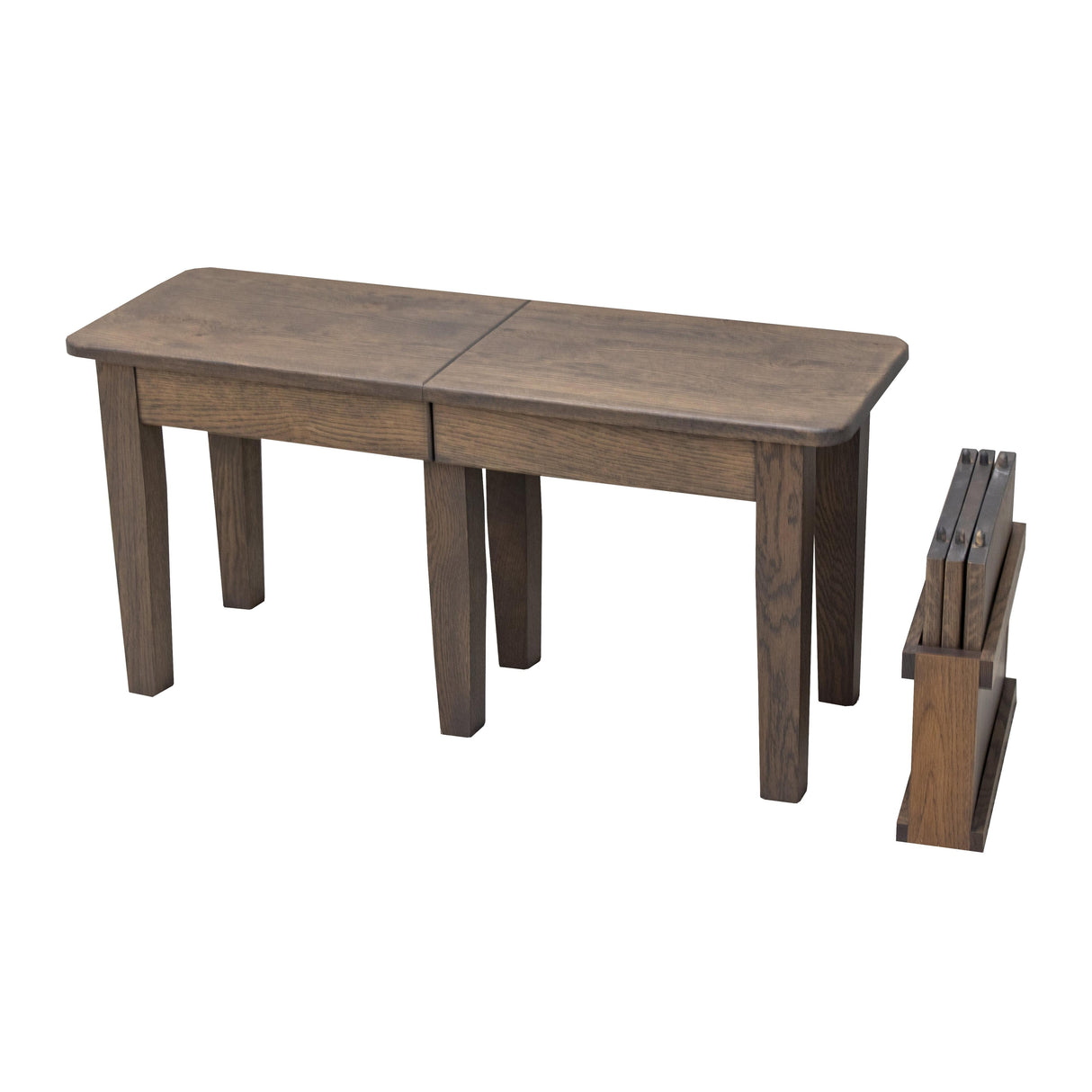 Shaker Leg White Wood Expandable Dining Bench | SB