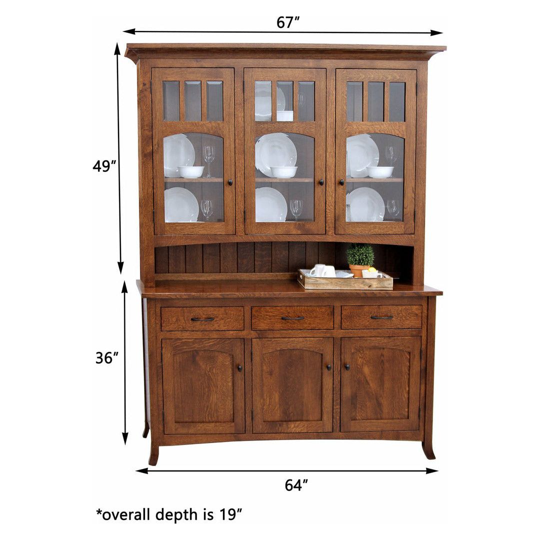 Biltmore Quarter Sawn White Oak Wood Hutch, 67" wide | ASB