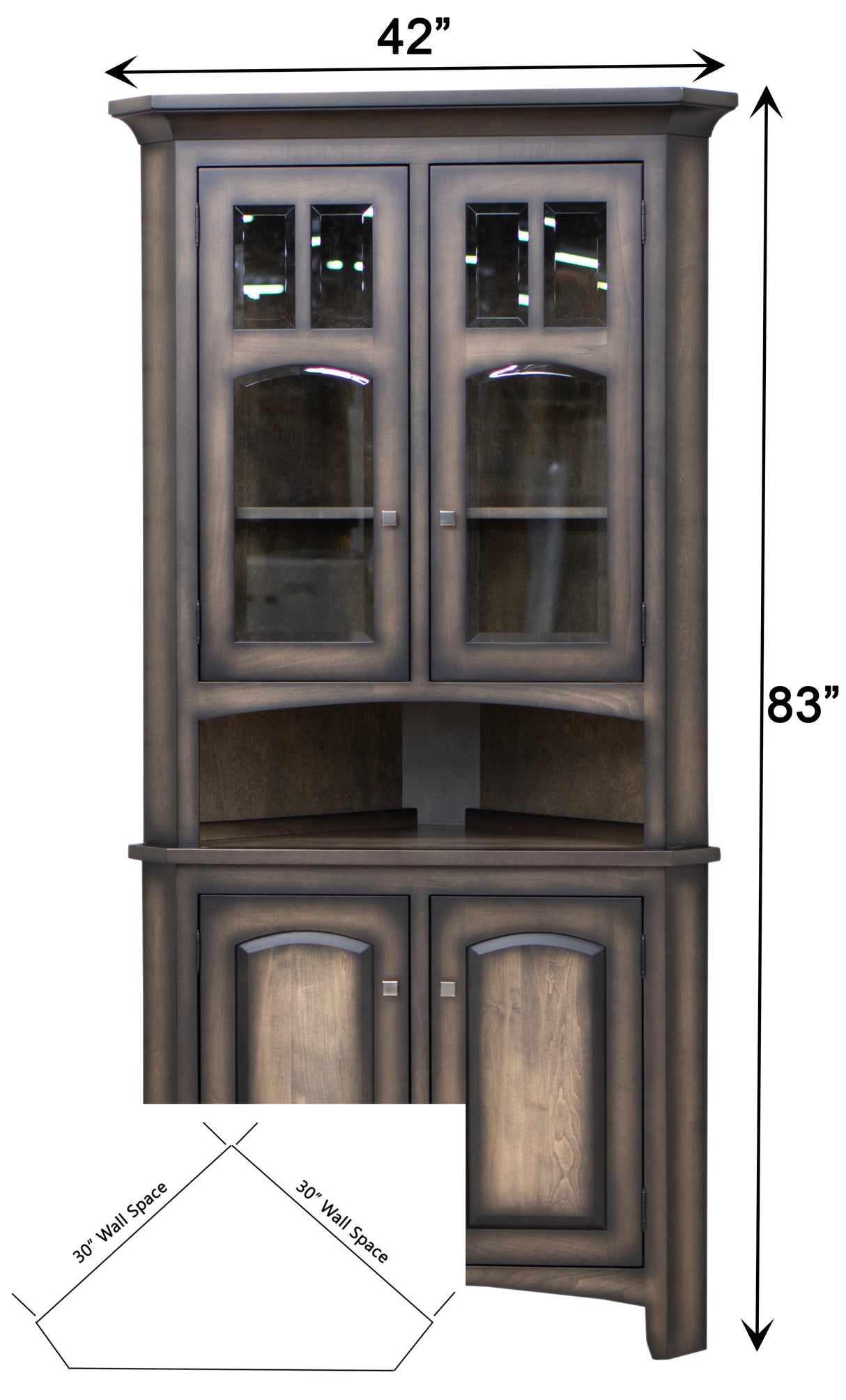 Biltmore Black & Wood Corner Hutch | M-EB&E-MC