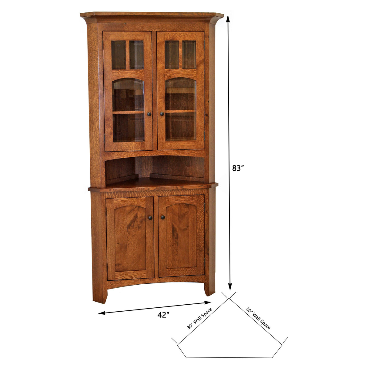 Biltmore Quarter Sawn White Oak Wood Corner Hutch | ASB
