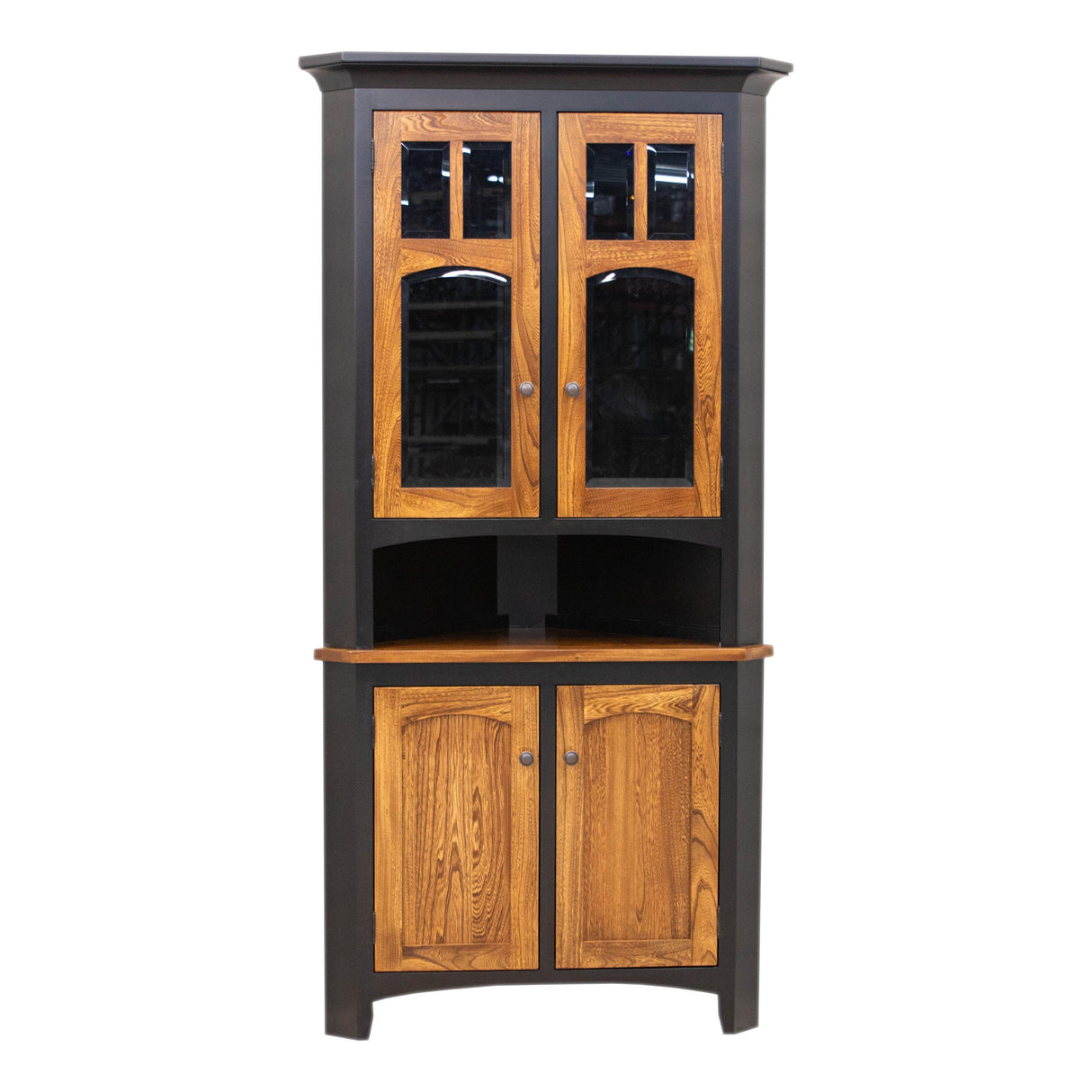 Biltmore Black & Wood Corner Hutch | M-EB&E-MC