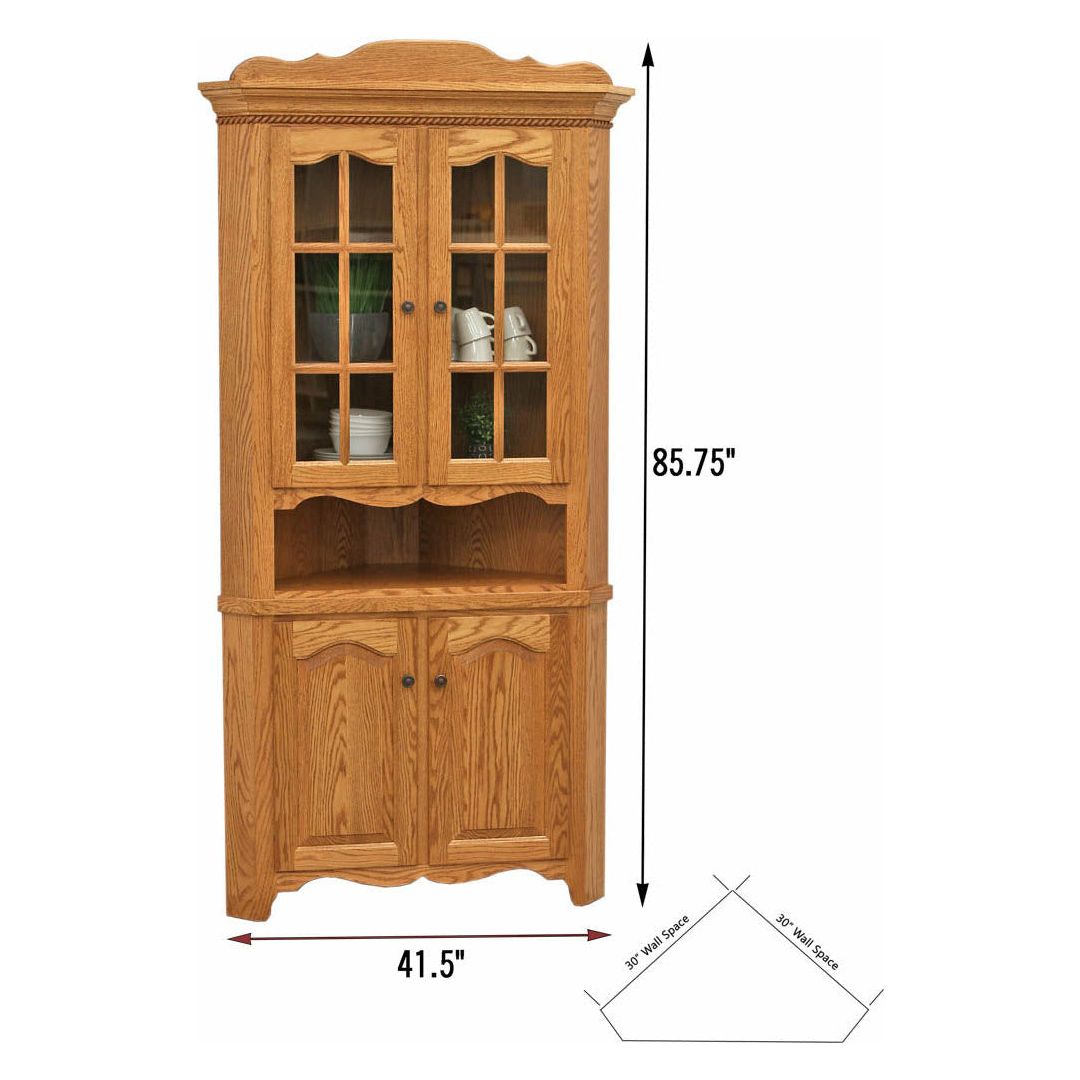 Katie's Oak Wood Corner Hutch | S-14