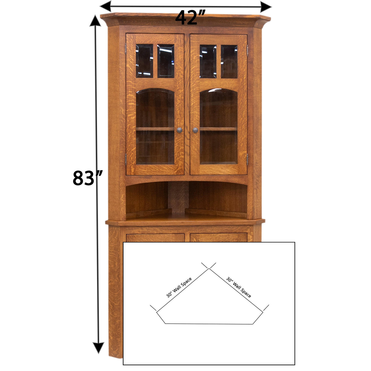 Biltmore Quarter Sawn White Oak Wood Corner Hutch | MC