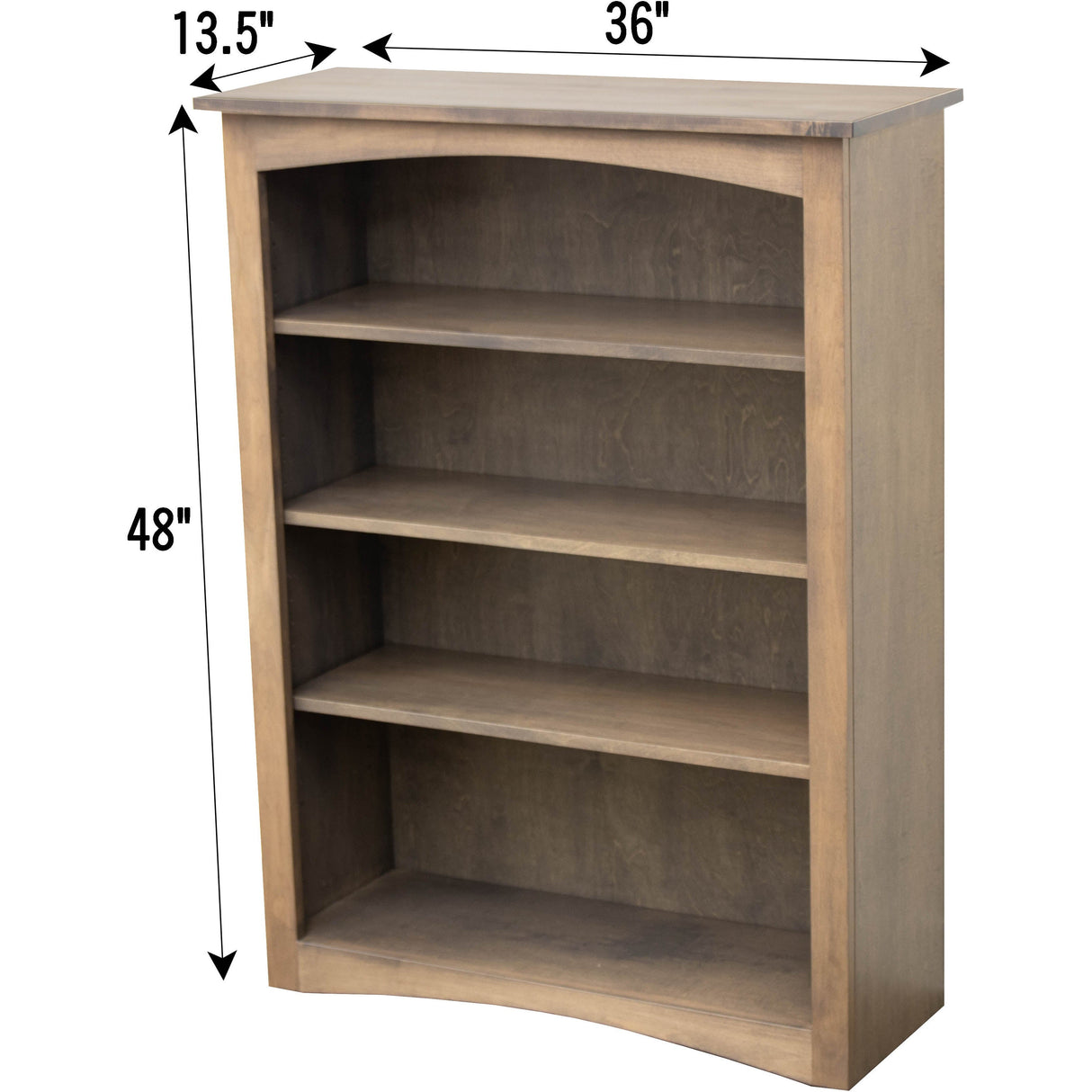 Shaker Solid Maple Wood 48" Bookcase | DB
