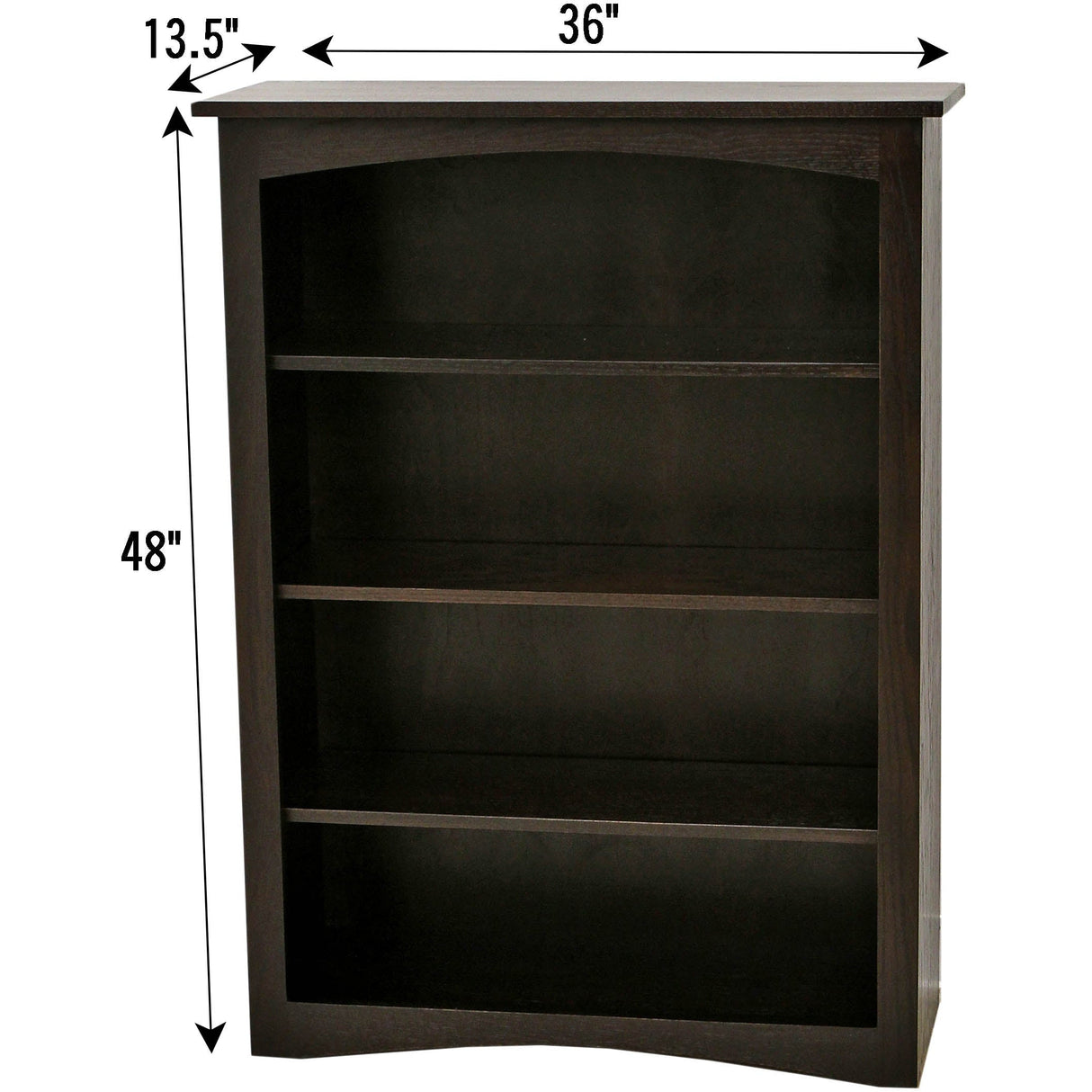 Shaker Solid Oak Wood 48" Bookcase | EB