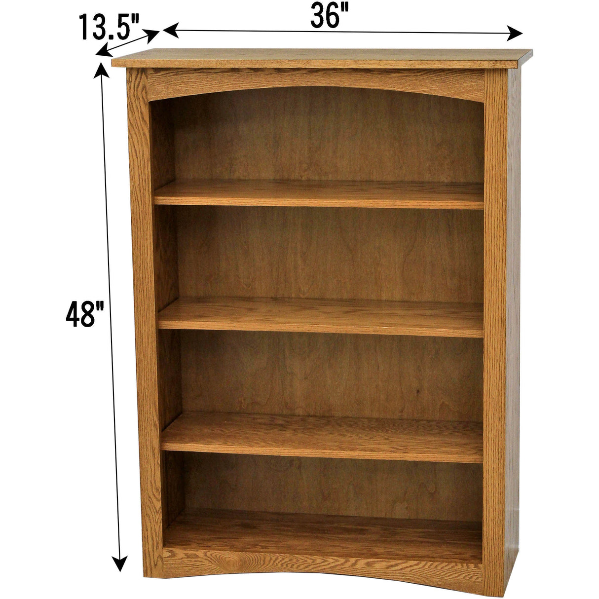 Shaker Solid Oak Wood 48" Bookcase | FW