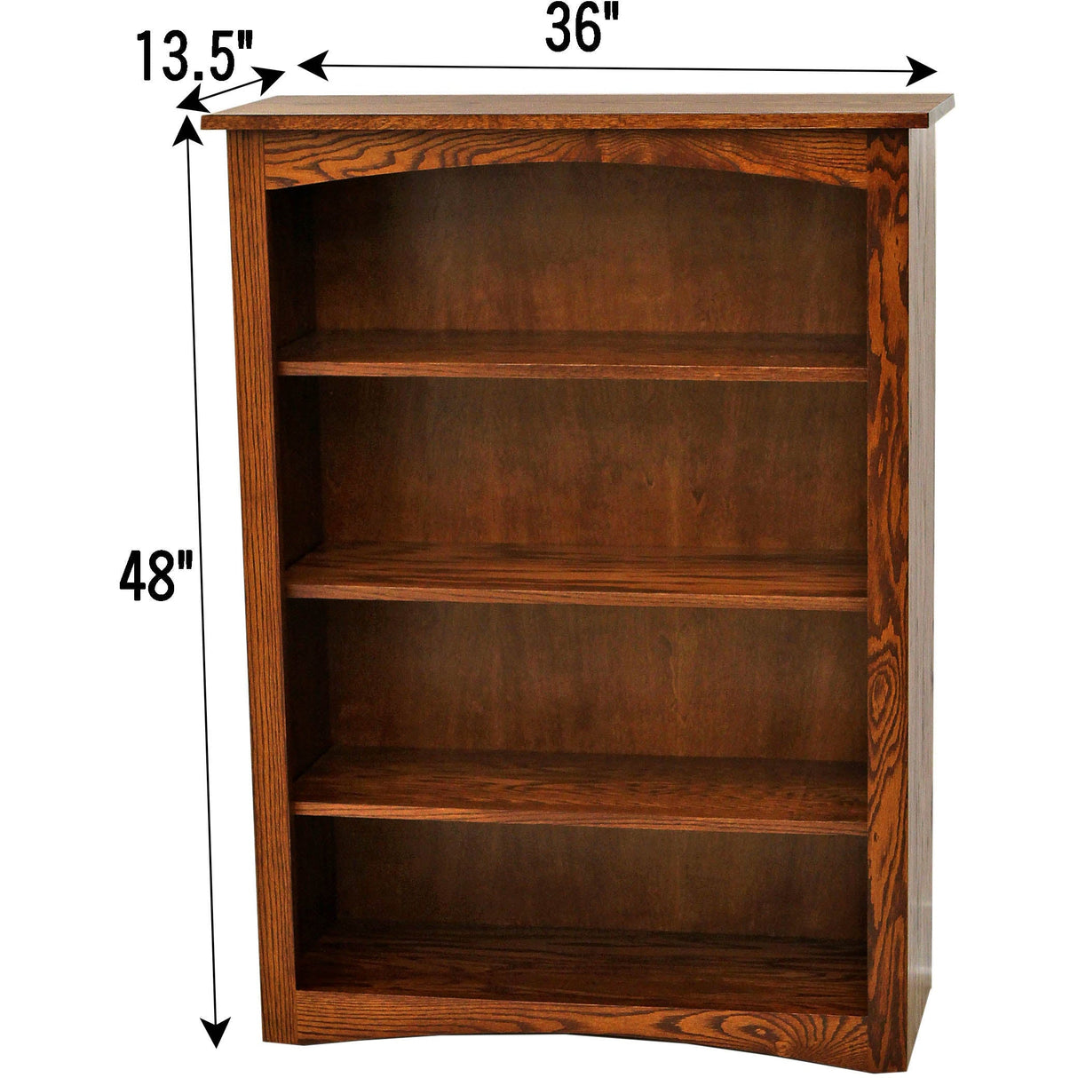 Shaker Solid Oak Wood 48" Bookcase | MC