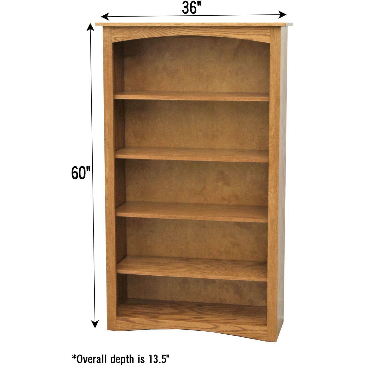 Shaker Solid Oak Wood 60" Bookcase | FW
