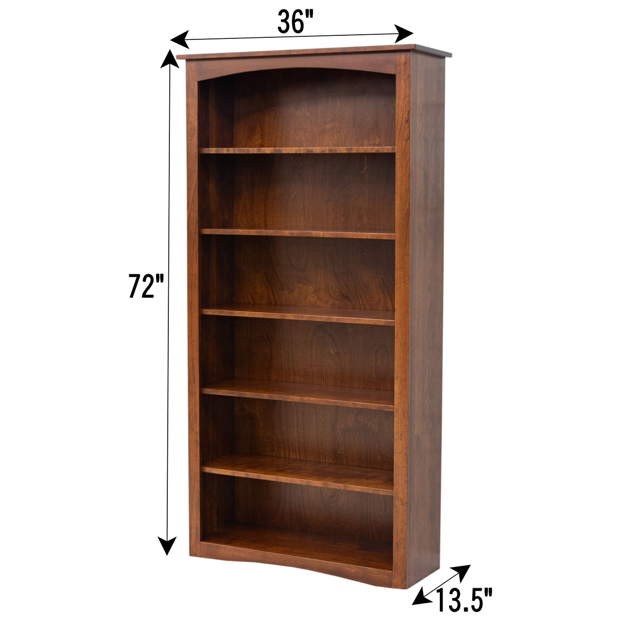 Shaker Solid Cherry Wood 72" Bookcase | MC