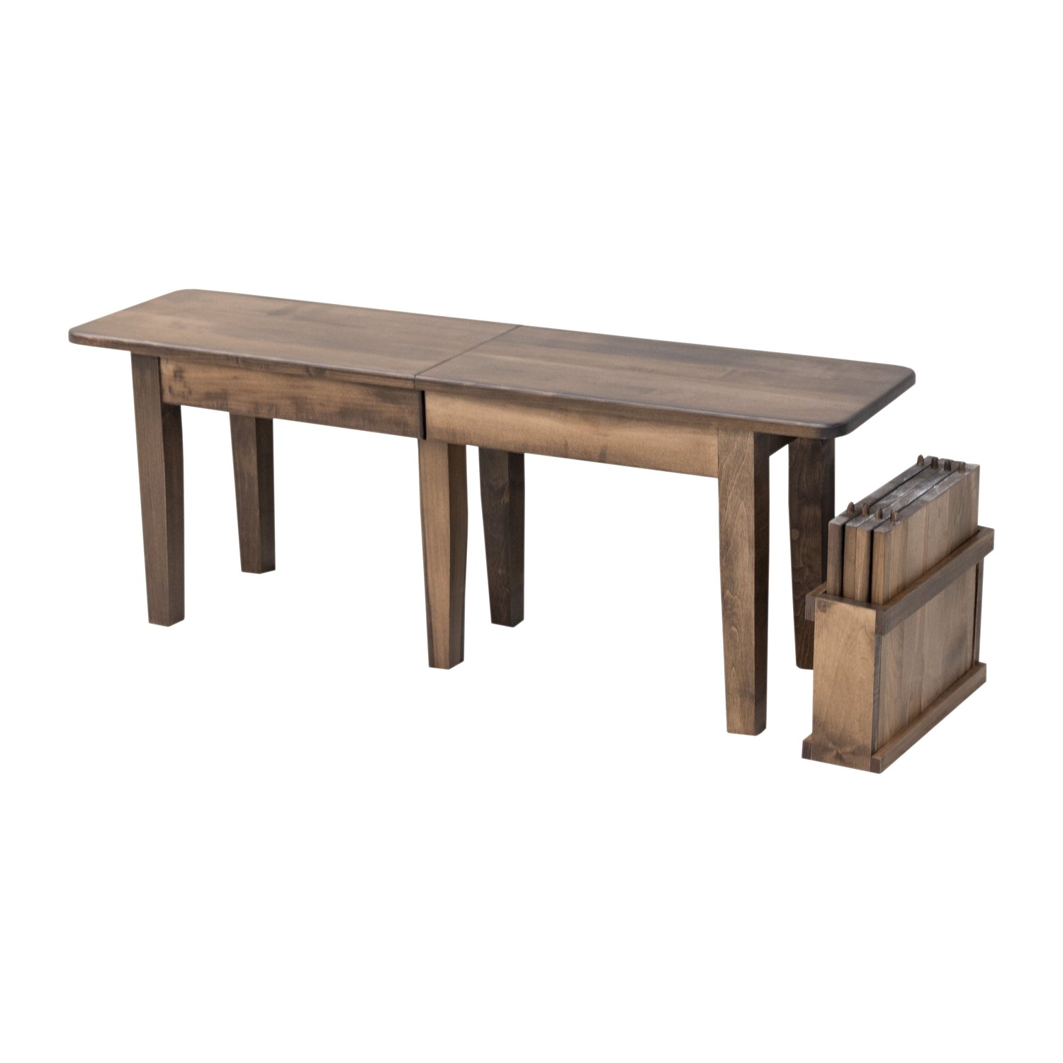 Shaker Leg Maple Wood Expandable Dining Bench | CO