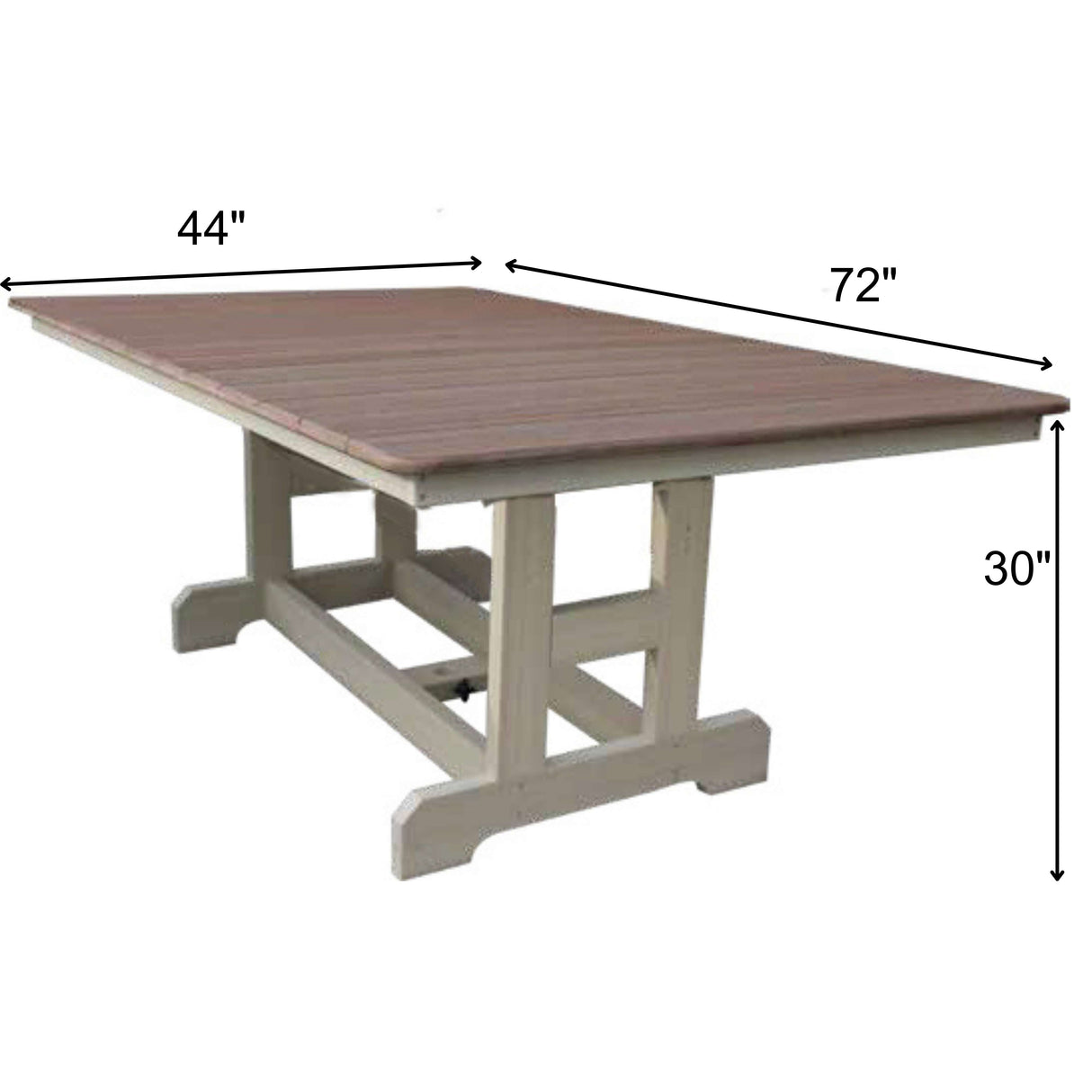 Classic Outdoor Amish Poly Rectangle Dining Table | Birchwood & Walnut-Upstate Amish Furniture