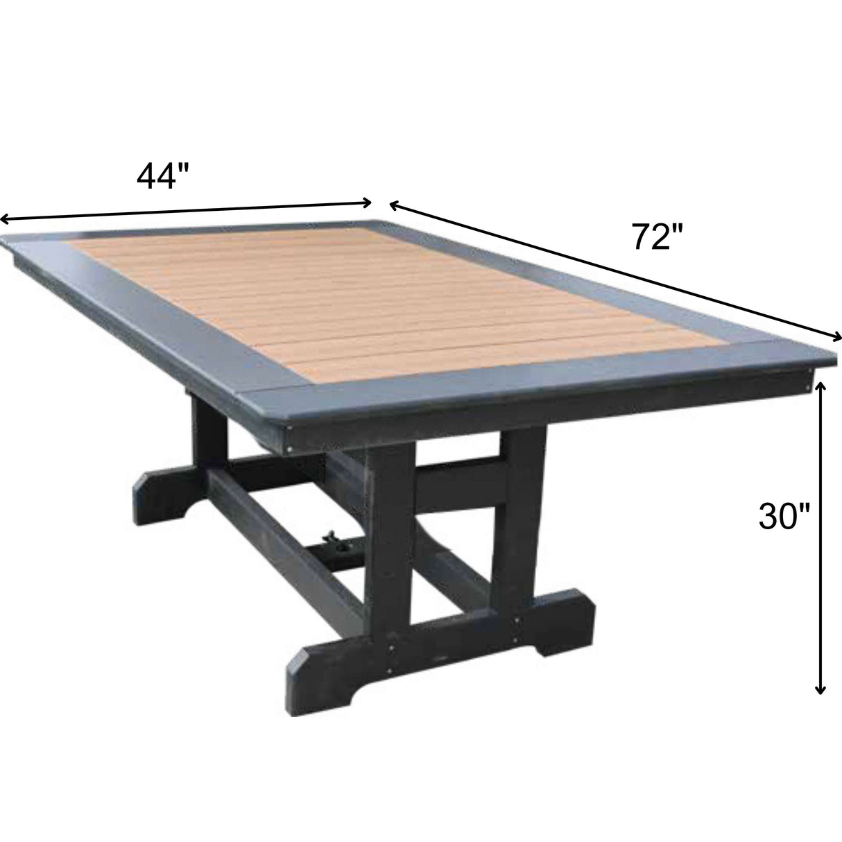 Deluxe Outdoor Amish Poly Rectangle Dining Table - P-Upstate Amish Furniture