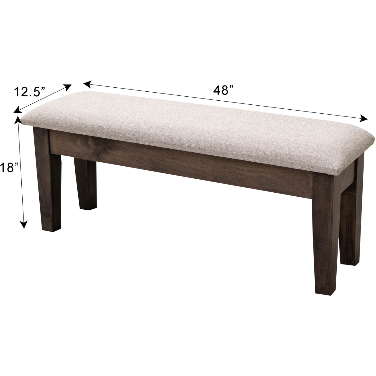 48" Maple Wood Shaker Heavy Leg Bench | GS