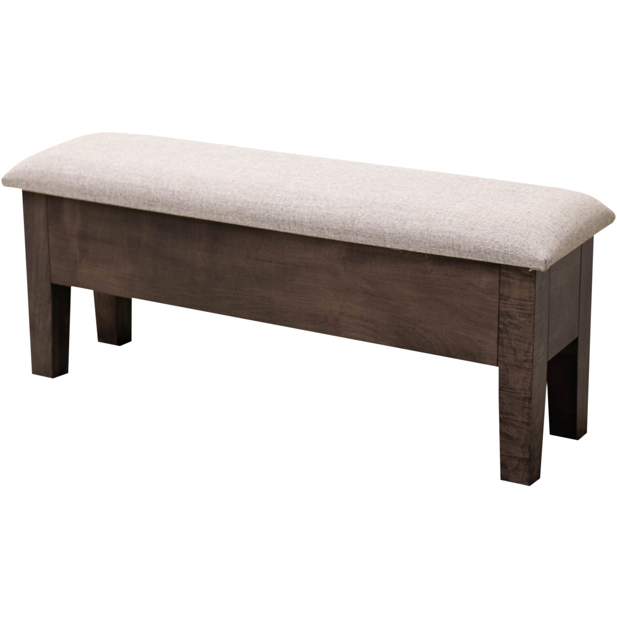 48" Maple Wood Upholstered Shaker Heavy Leg Bench with Storage | GS