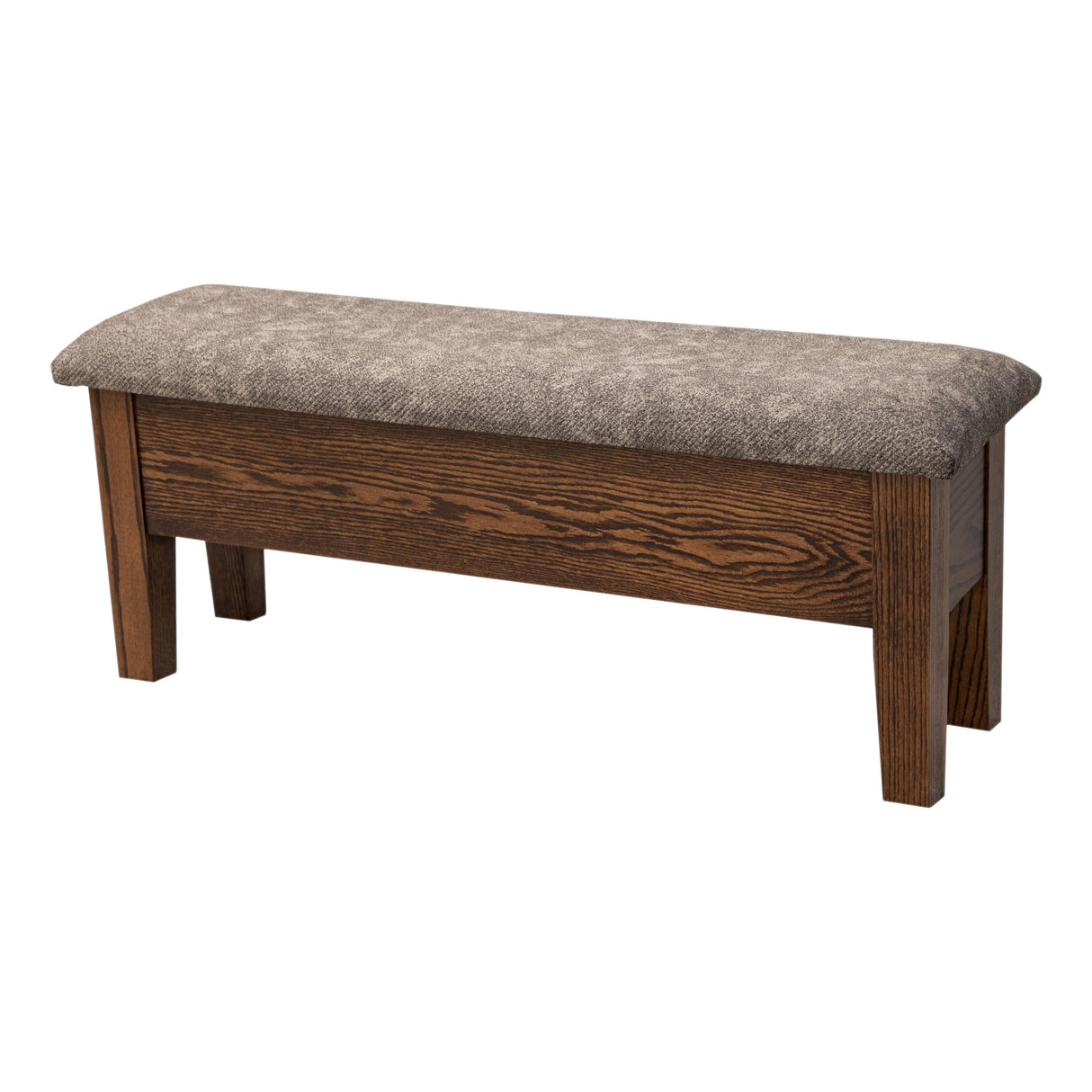 48" Oak Wood Upholstered Shaker Heavy Leg Bench with Storage | ASB