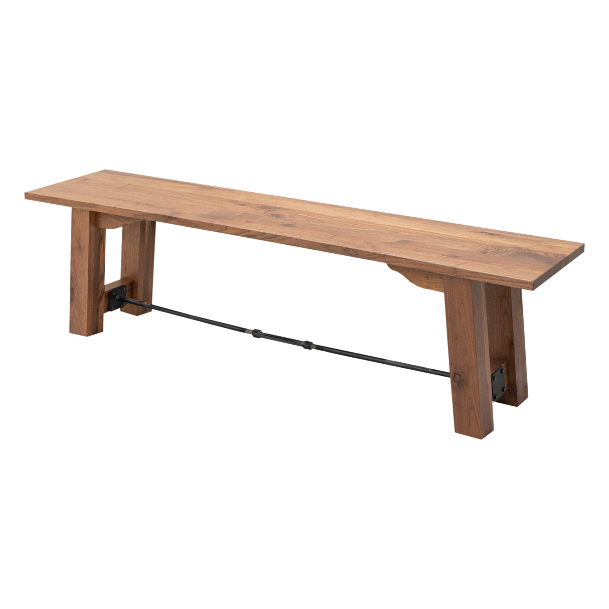 Settler's Trestle Walnut Wood Dining Bench | NAT