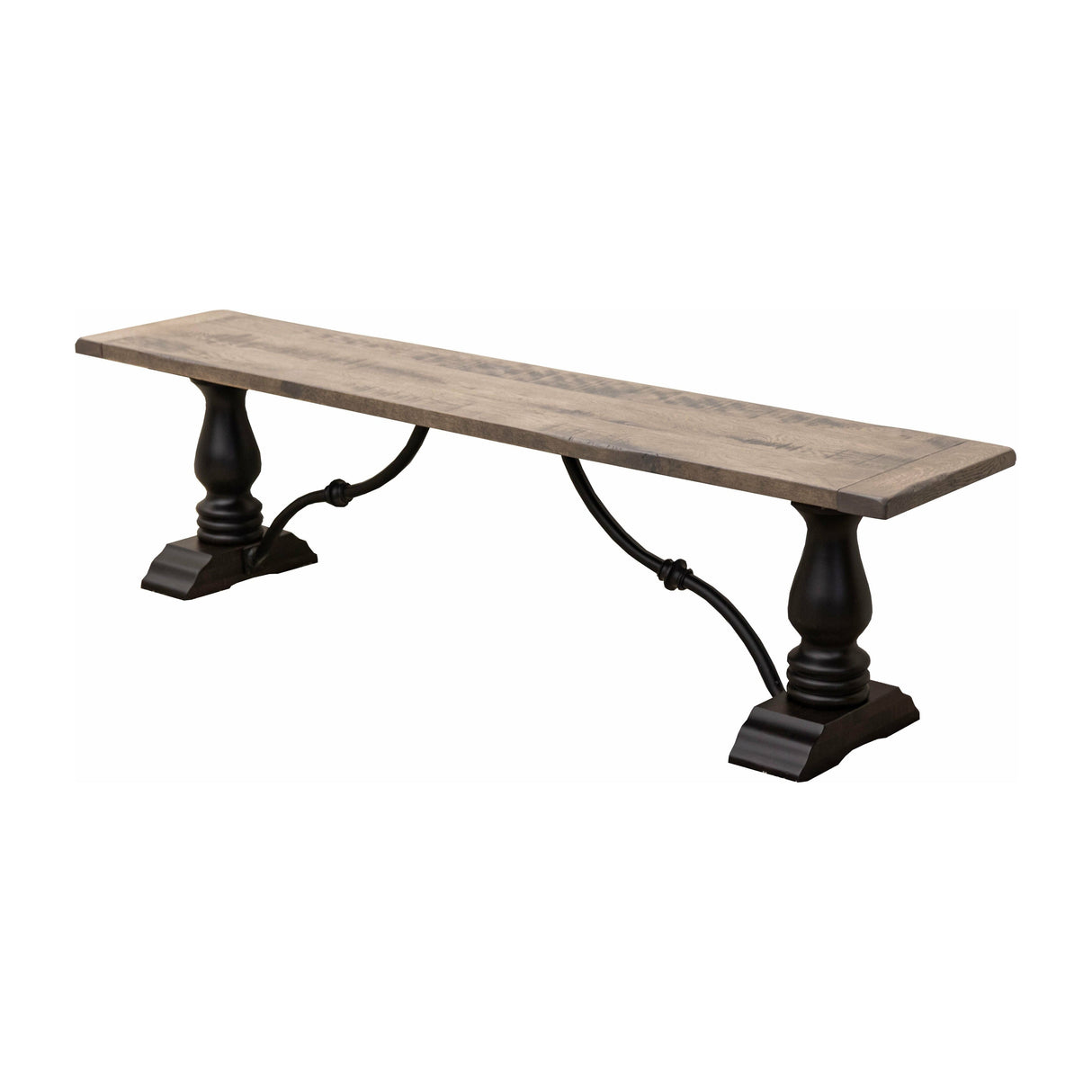 Alexandria Black & Wood Dining Bench | M-DK&RWO-GRB