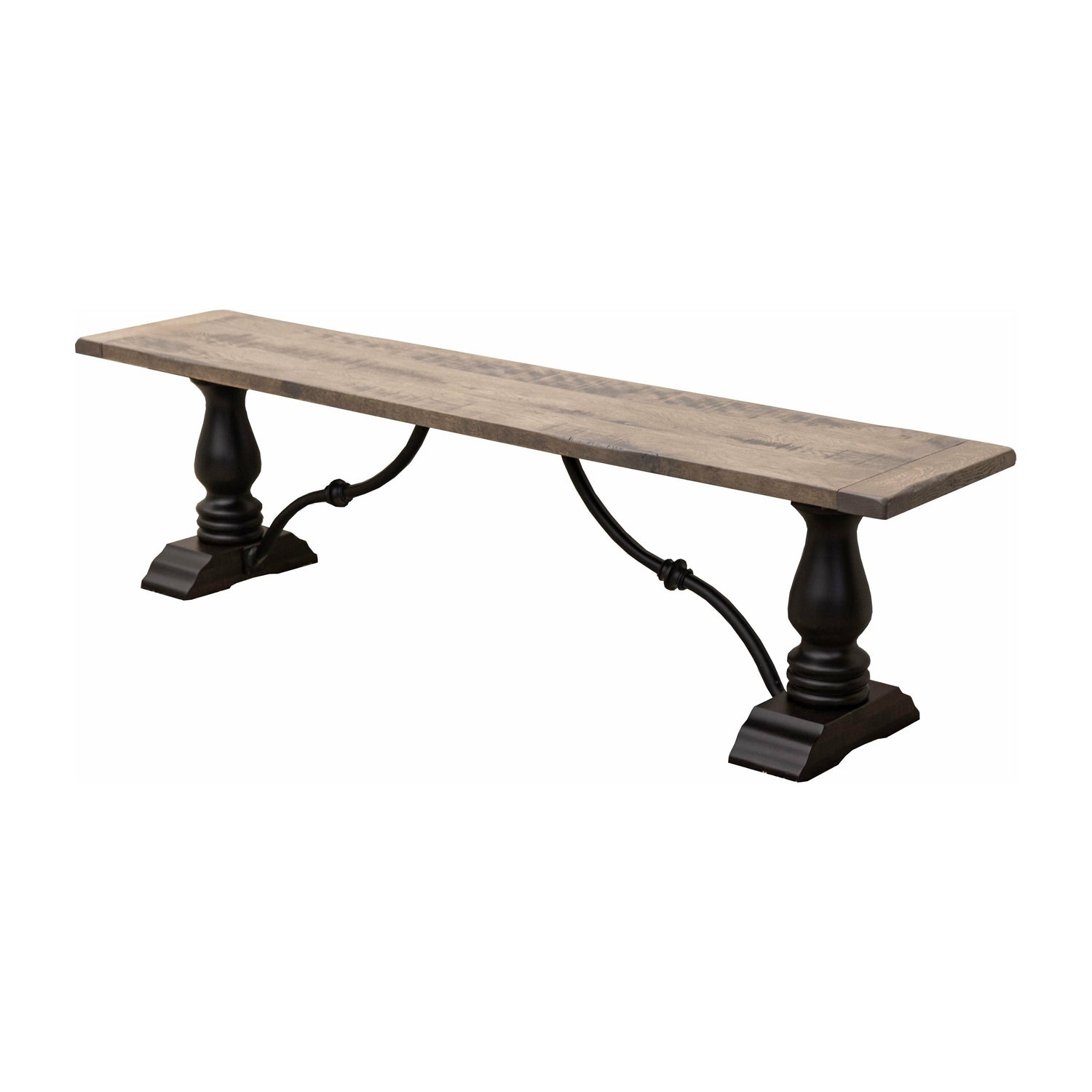 Alexandria Black & Wood Dining Bench | M-DK&RWO-GRB