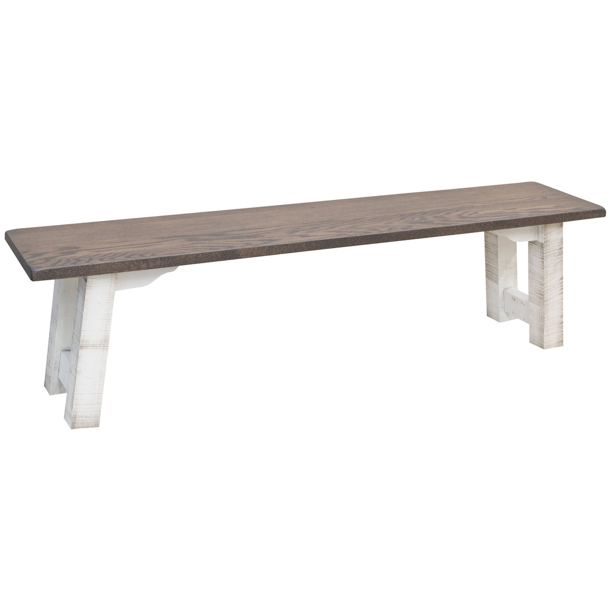 Settler's White & Wood Dining Bench | M-GW&RWO-SB