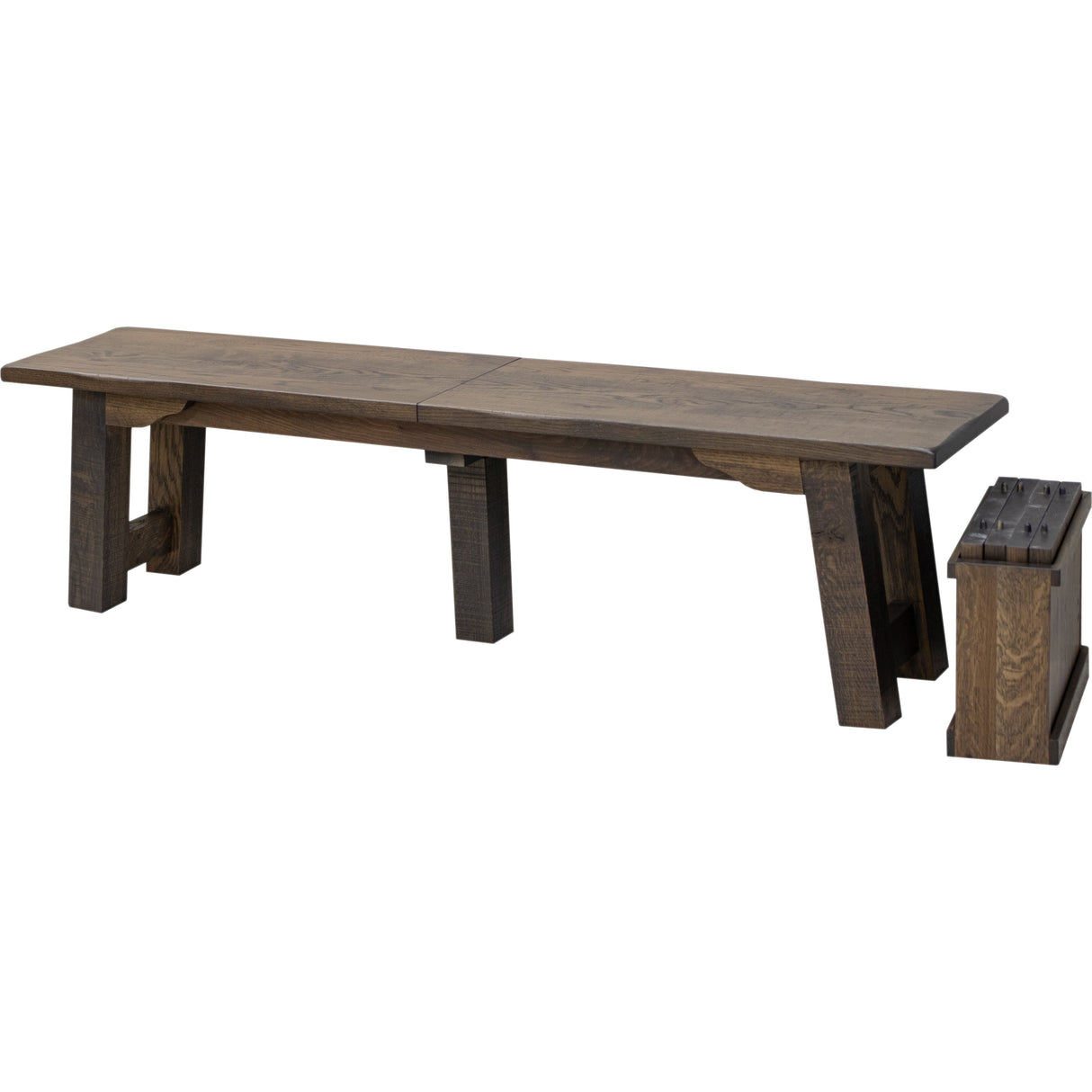 Settler's White Oak Wood Expandable Dining Bench | SB
