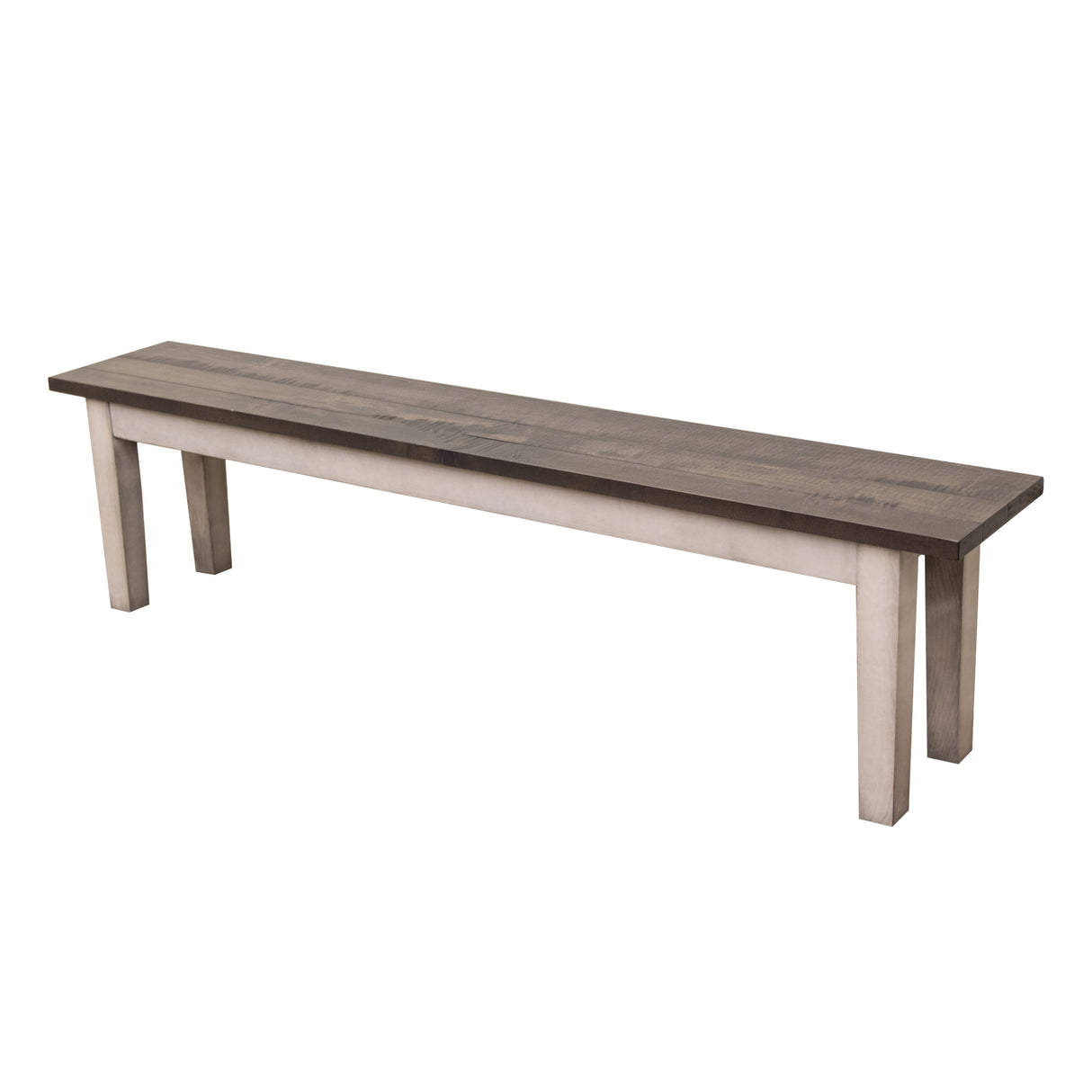Heavy Shaker Leg White & Wood Dining Bench | M-AV&GS