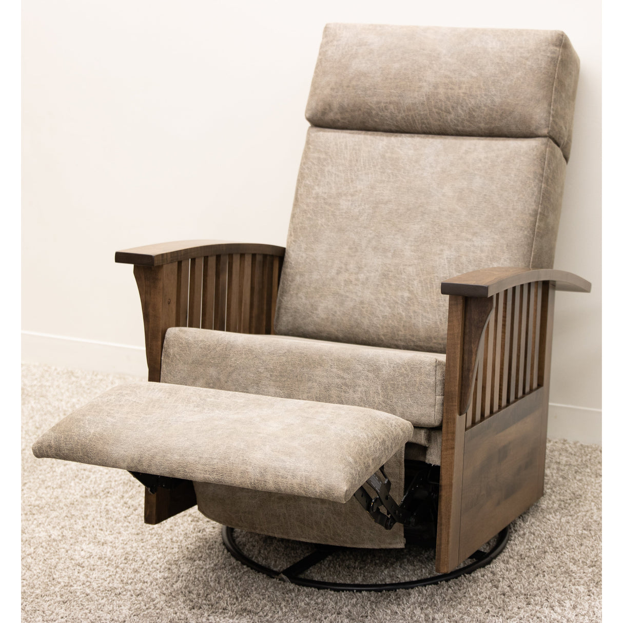 Mission Swivel Glider Recliner with Wood Arms | 22-61
