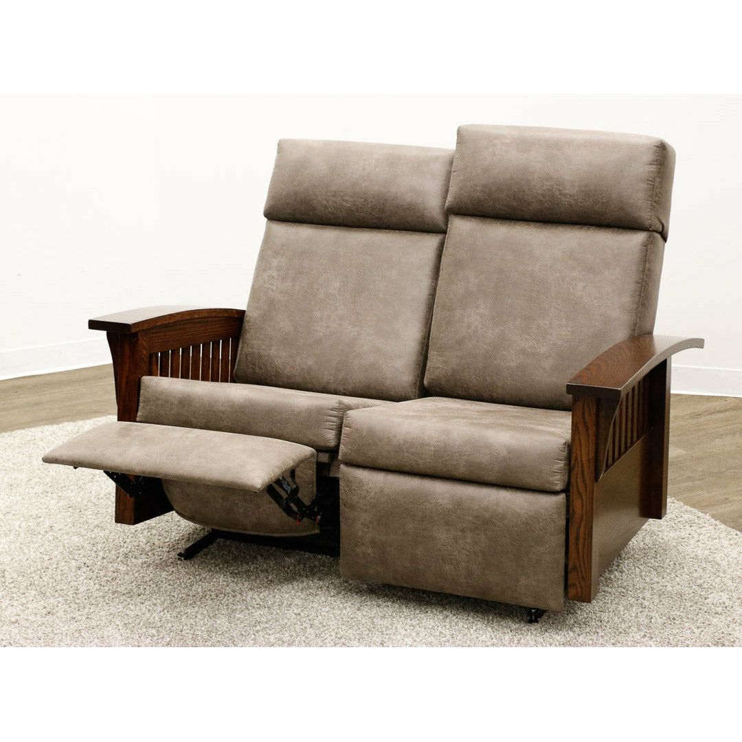 Mission Reclining Loveseat with Wood Arms | 1072-B