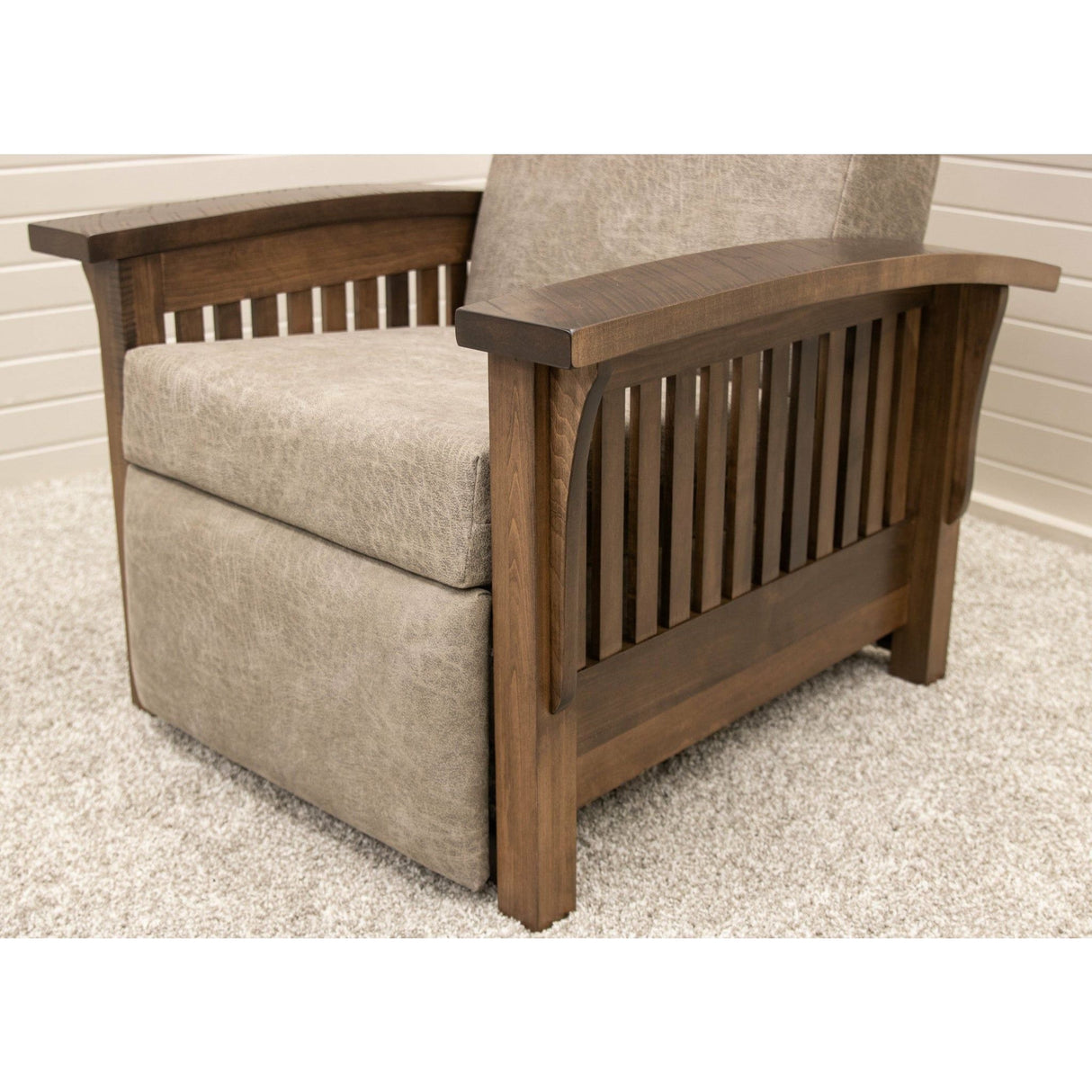 Mission Push Back Recliner with Wood Arms | RH-HC-22-61