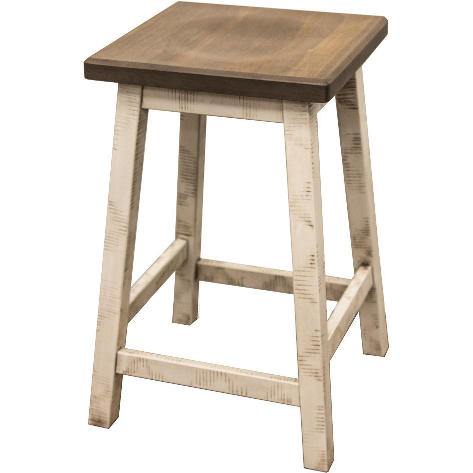 Mission 24" White & Wood Bar Stool | M-CS&DCD