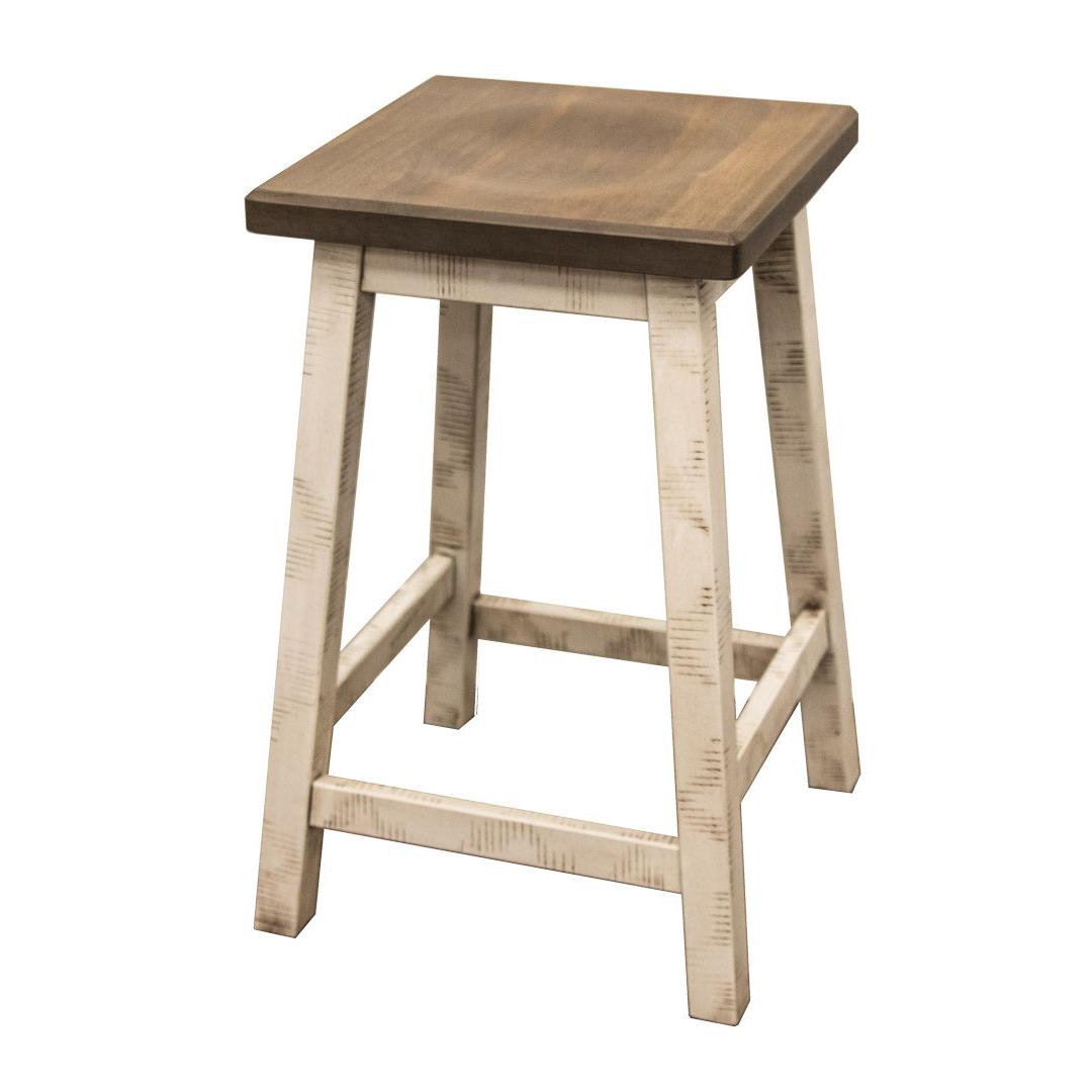 Mission 24" White & Wood Bar Stool | M-CS&DCD