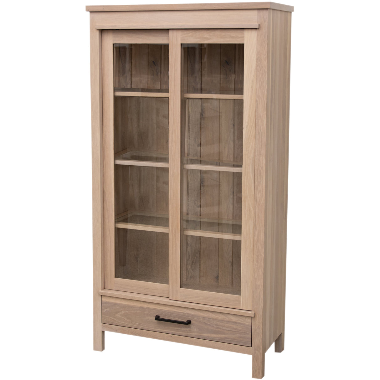 Aberdeen White Oak Glass Display Curio Cabinet | SW