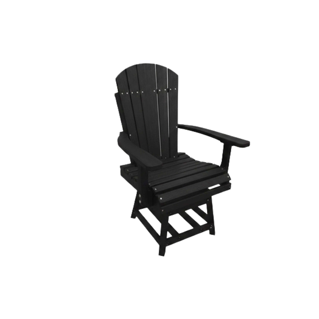 Adirondack Poly Amish Outdoor Dining Swivel Chair - Black