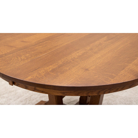 Alberta Quarter Sawn White Oak Wood Round Extending Dining Table | MC