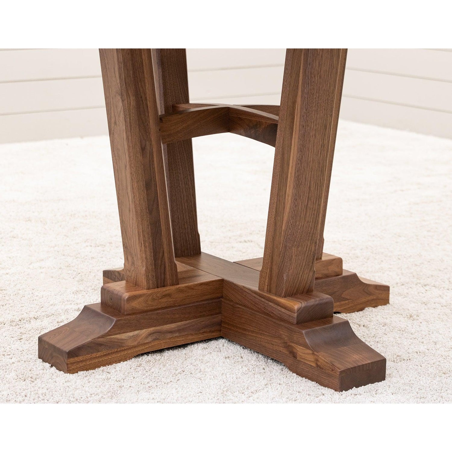 Alberta Walnut Wood Round Extending Pub Table | NAT