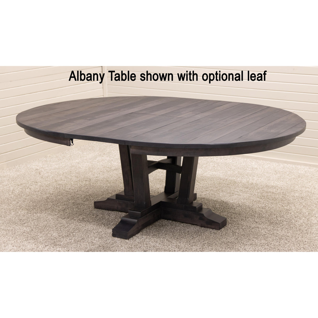 Alberta Walnut Wood Round Extending Dining Table | NAT