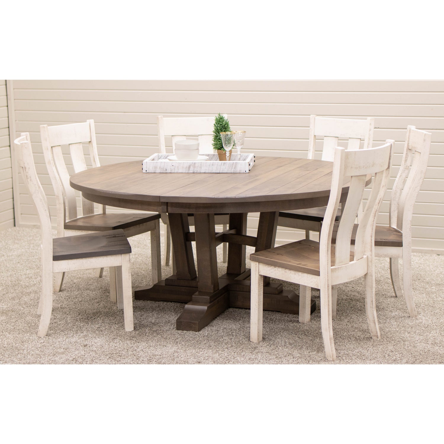Alberta Maple Wood Round Extending Dining Table | DCD