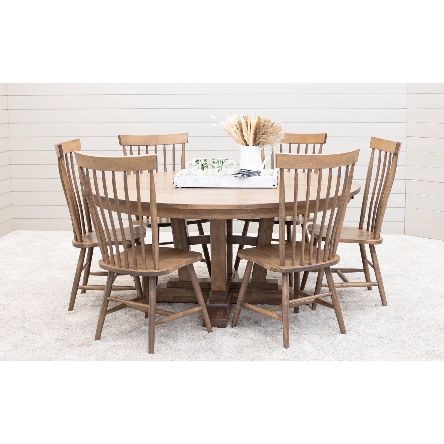Alberta Maple Wood Round Extending Dining Table | WB