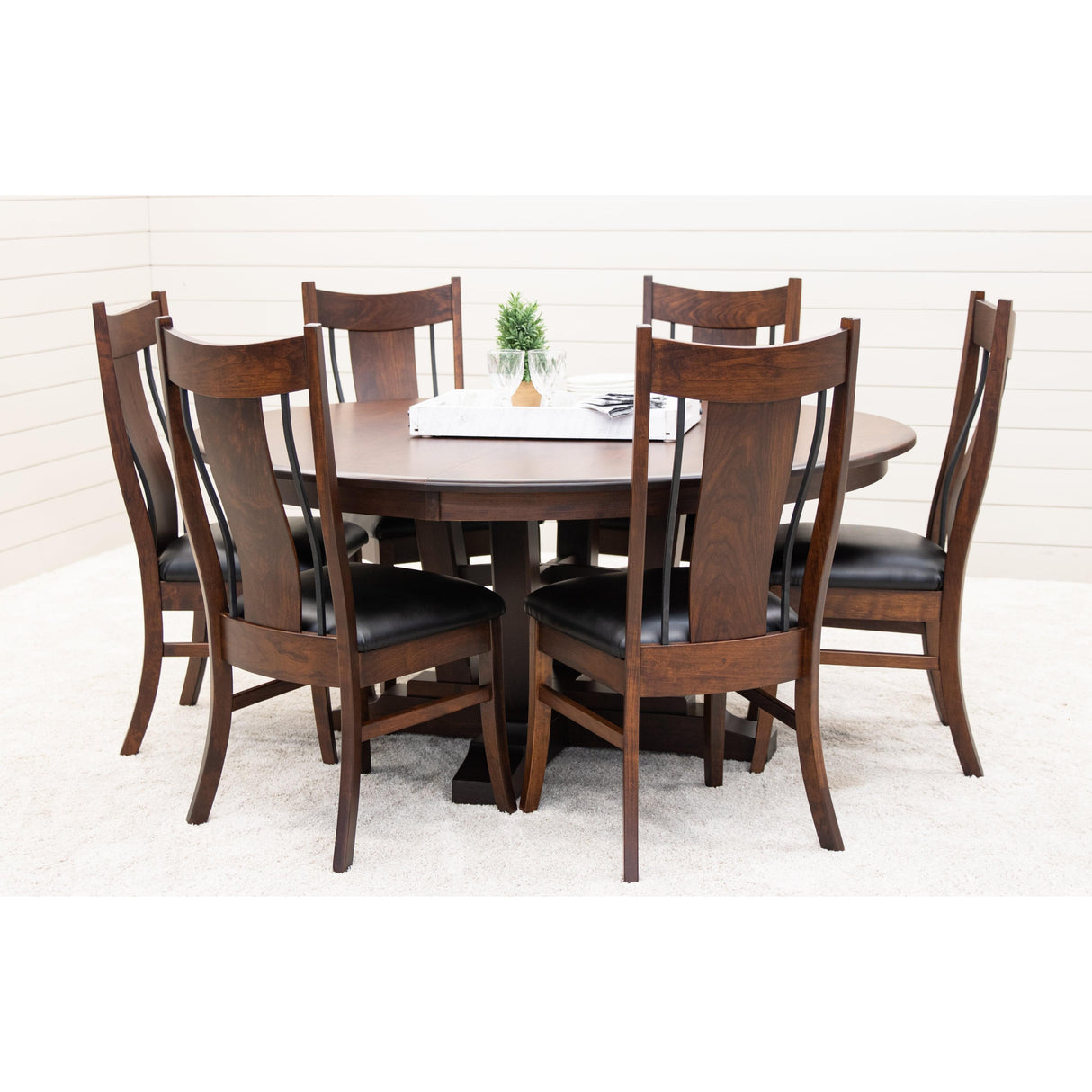 Alberta Cherry Wood Round Extending Dining Table | GB