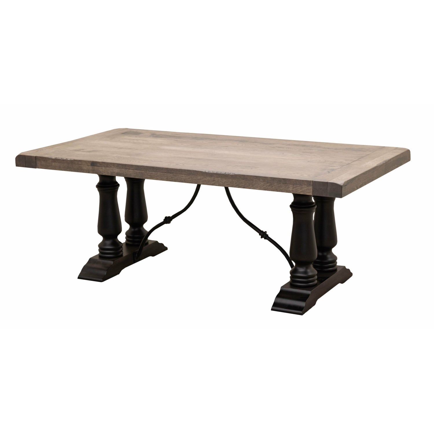 Alexandria Black & Wood Extending Dining Table with Built-Down Top | M-DK&RWO-GRB