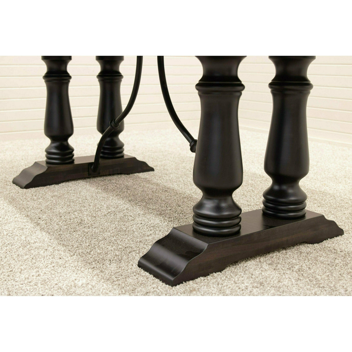 Alexandria Black & Wood Extending Dining Table with Built-Down Top | M-DK&RWO-GRB